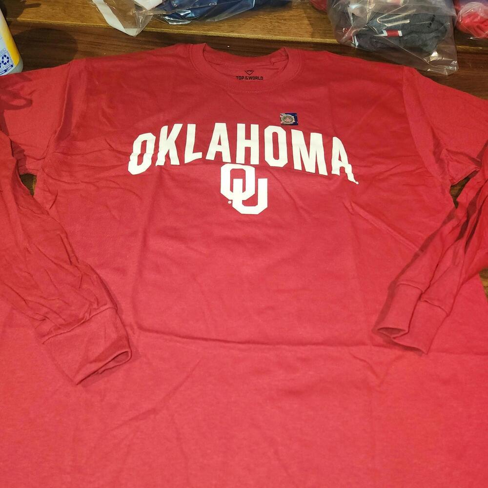 NEW Oklahoma Sooners Top of the World Red L/S Top Large